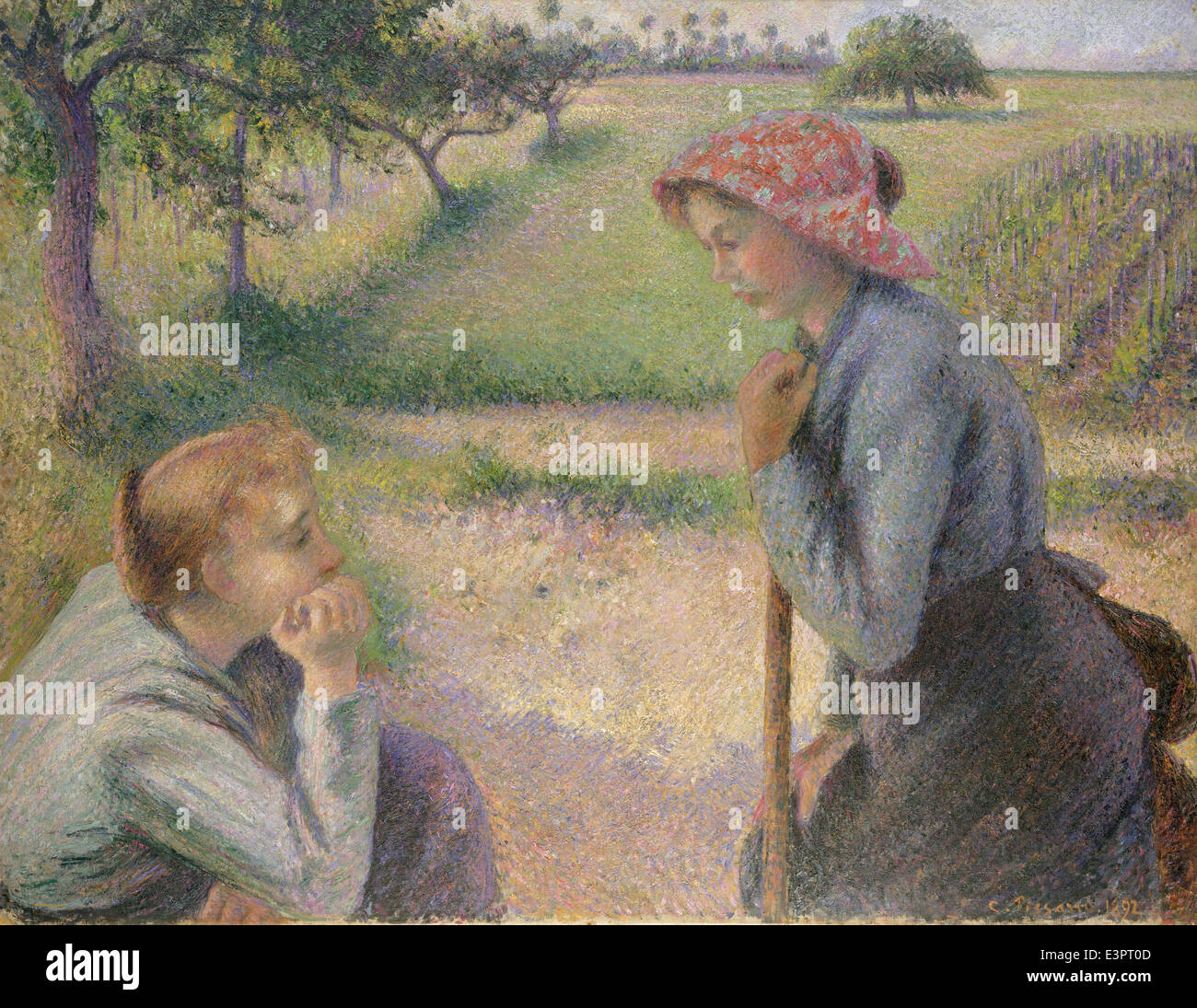 Camille Pissarro - Due giovani donne contadine - 1892 - MET Museum - New York Foto Stock