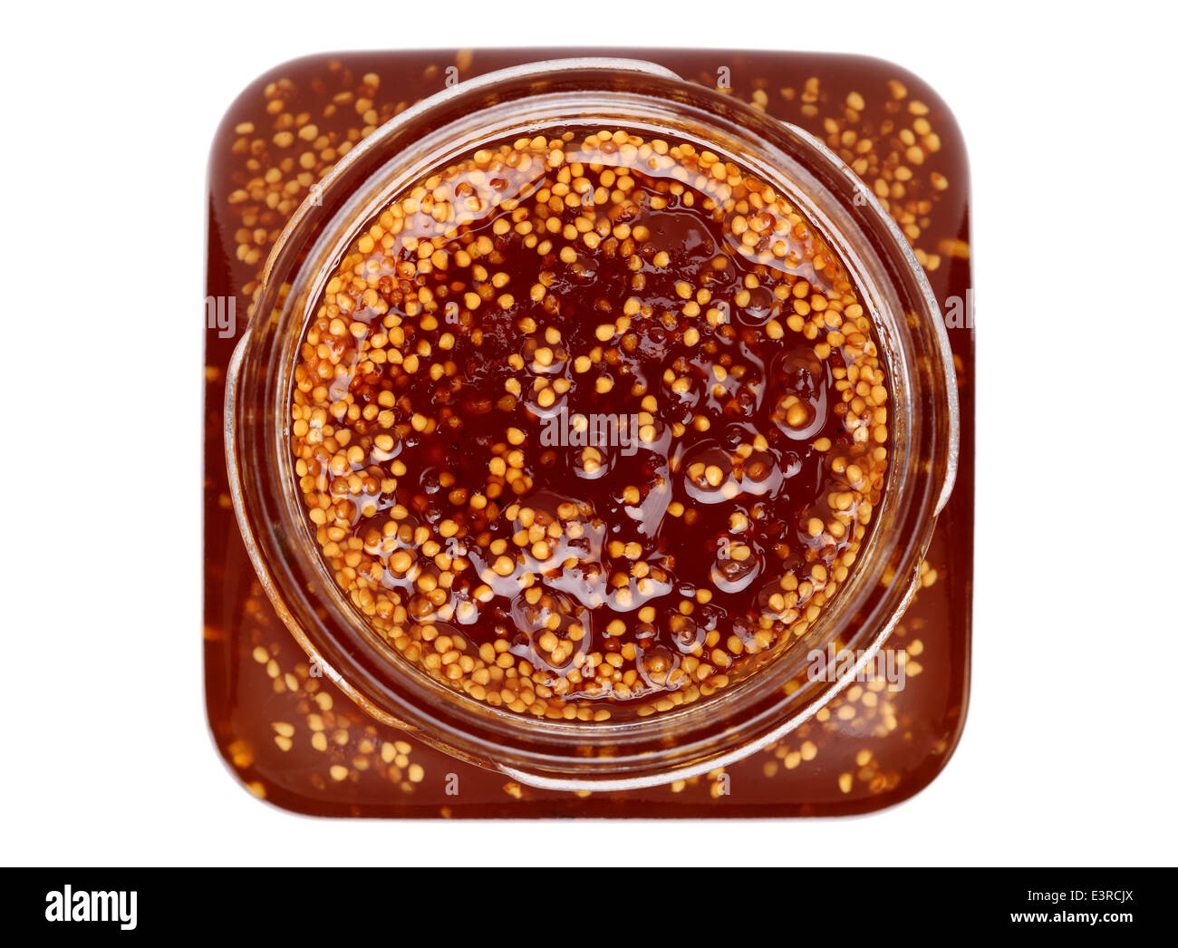 Marmellata di frutti di bosco in un barattolo di vetro Foto Stock