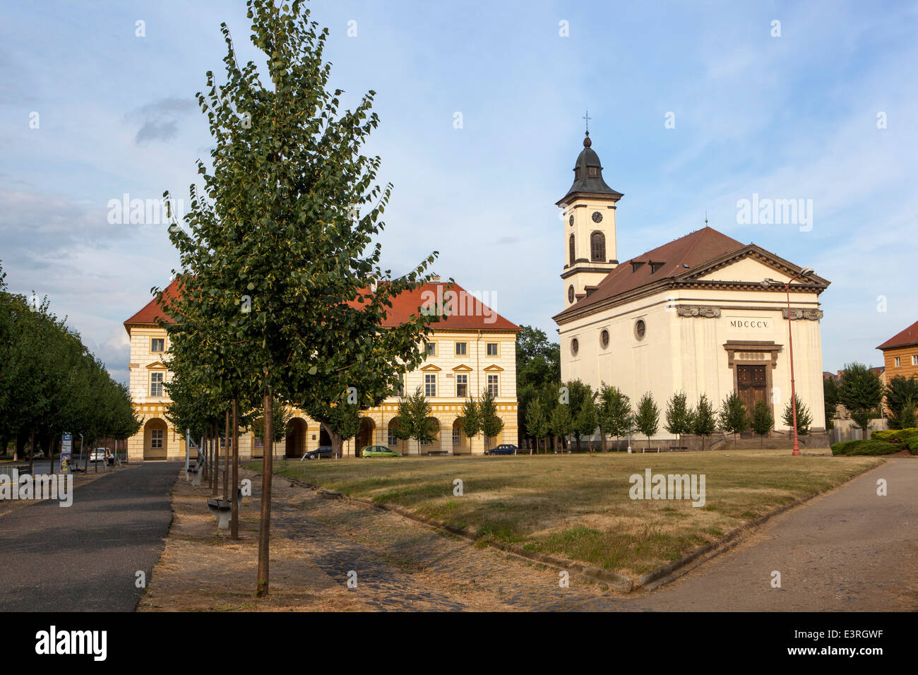 Terezin città, la piazza principale, la Repubblica ceca, l'Europa Foto Stock