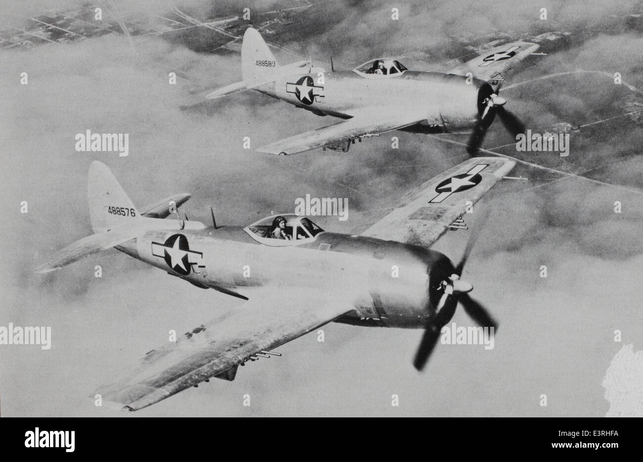 Il P-47N Thunderbolt, una variante del Republic P-47, fu uno dei caccia americani più potenti nella seconda guerra mondiale. Questo modello, visto nella Charles M. Daniels Collection, fu costruito per missioni a lungo raggio. Foto Stock