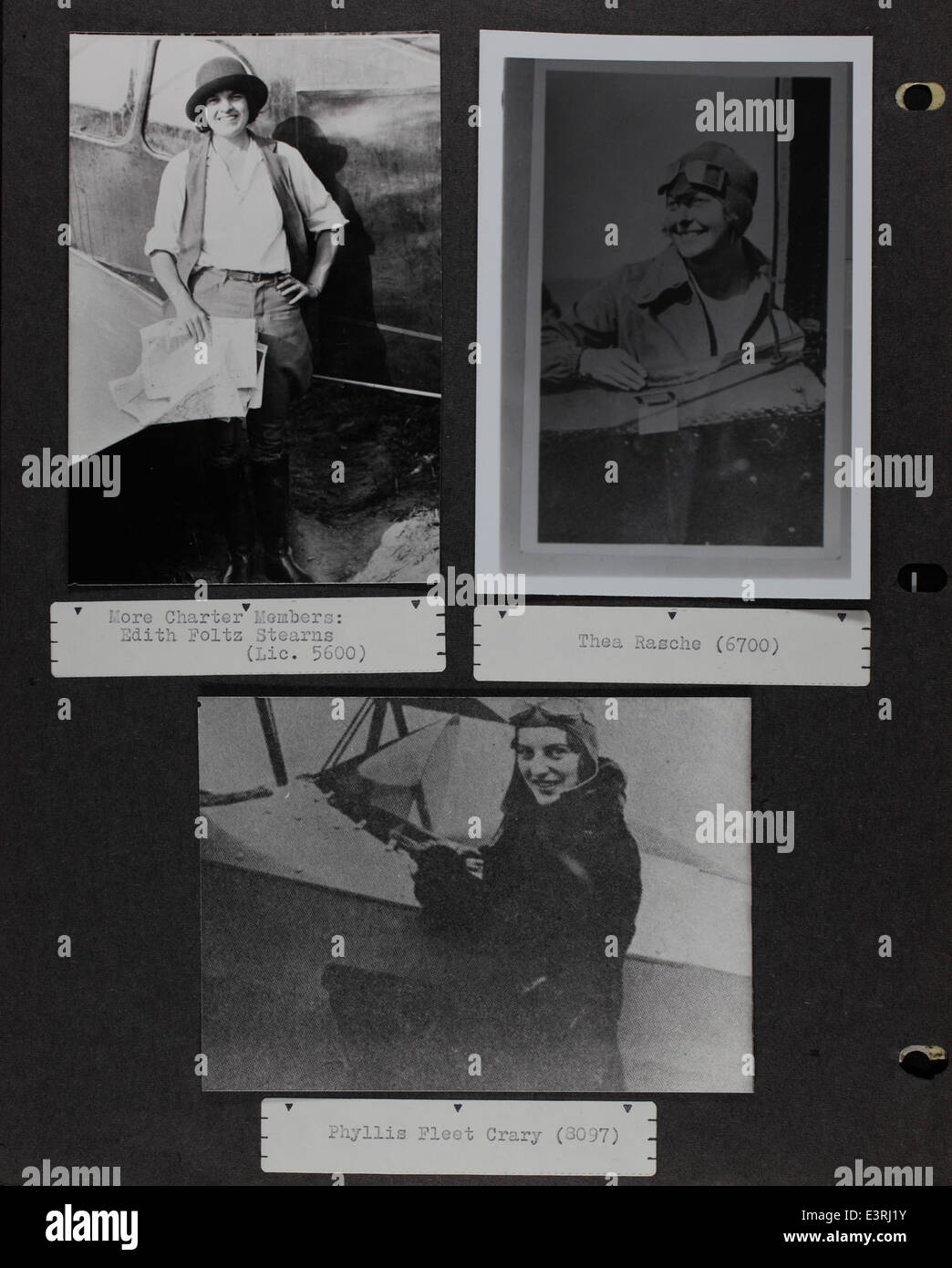 Questa foto mostra le Ninety-Nines, un'organizzazione di donne pilota che hanno dato un contributo significativo alla storia dell'aviazione. Fondata nel 1929 da Amelia Earhart e altri, divenne un'importante piattaforma per le donne nell'aviazione. Foto Stock