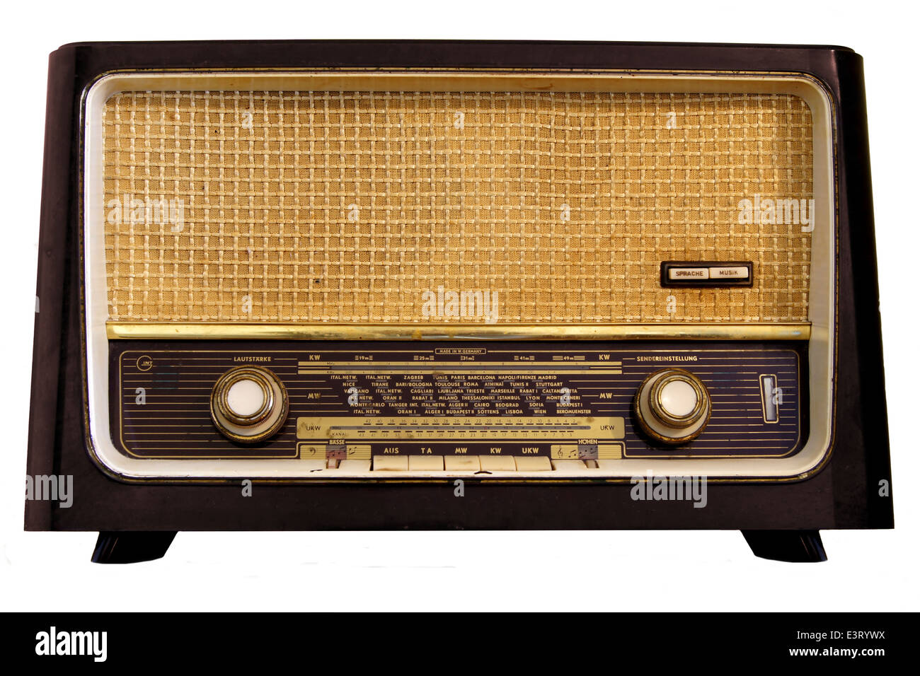 Radio Vintage isolato su uno sfondo bianco Foto stock - Alamy