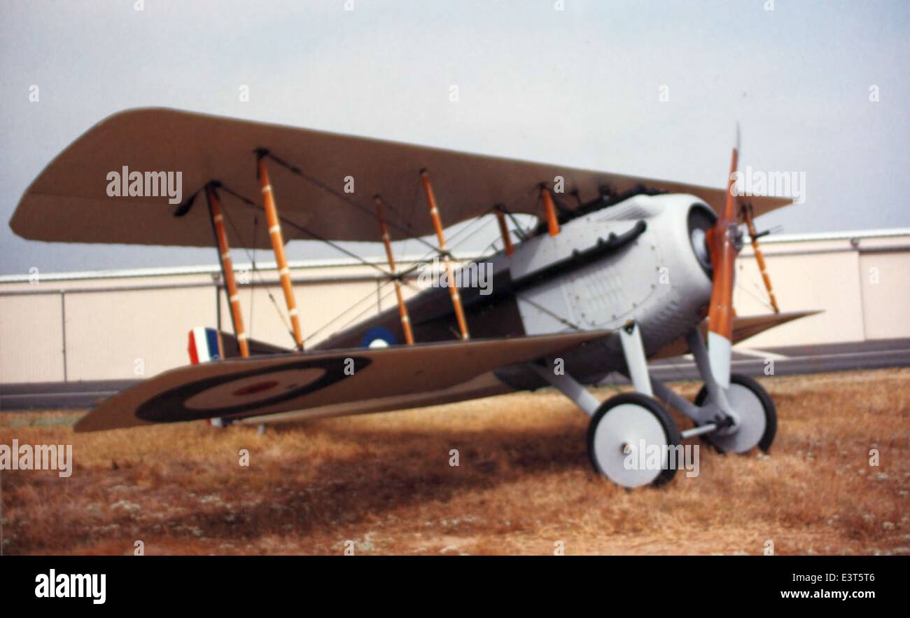 Lo SPAD VII, un aereo da caccia di costruzione francese, fu utilizzato durante la prima guerra mondiale noto per la sua efficacia in combattimento, giocò un ruolo significativo nel successo del servizio aereo francese durante il conflitto. Foto Stock