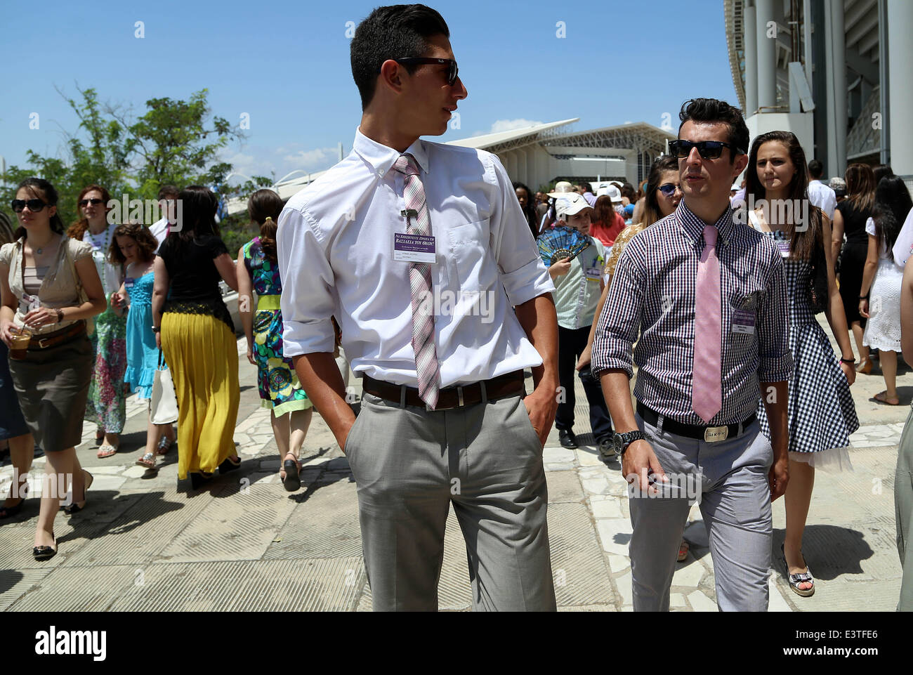 Atene, Attica, Grecia. Il 28 giugno, 2014. Più di 40.000 persone provenienti da tutta la Grecia e altri 50 paesi stanno prendendo parte ai tre giorni della Convenzione internazionale dei Testimoni di Geova presso lo Stadio Olimpico di Atene il 28 giugno 2014 Credit: Panayiotis Tzamaros/NurPhoto/ZUMAPRESS.com/Alamy Live News Foto Stock