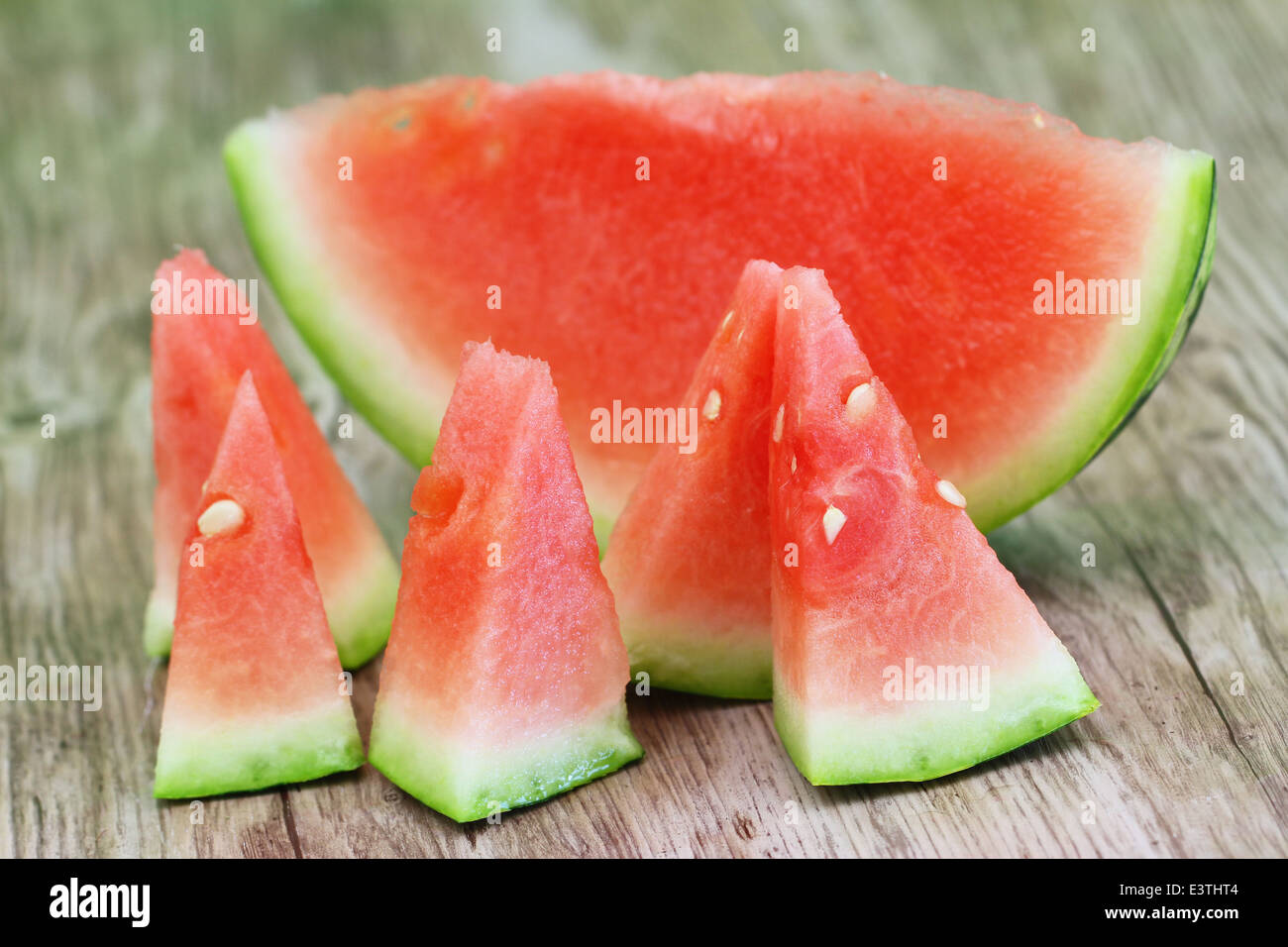 Anguria fresca pezzi Foto Stock