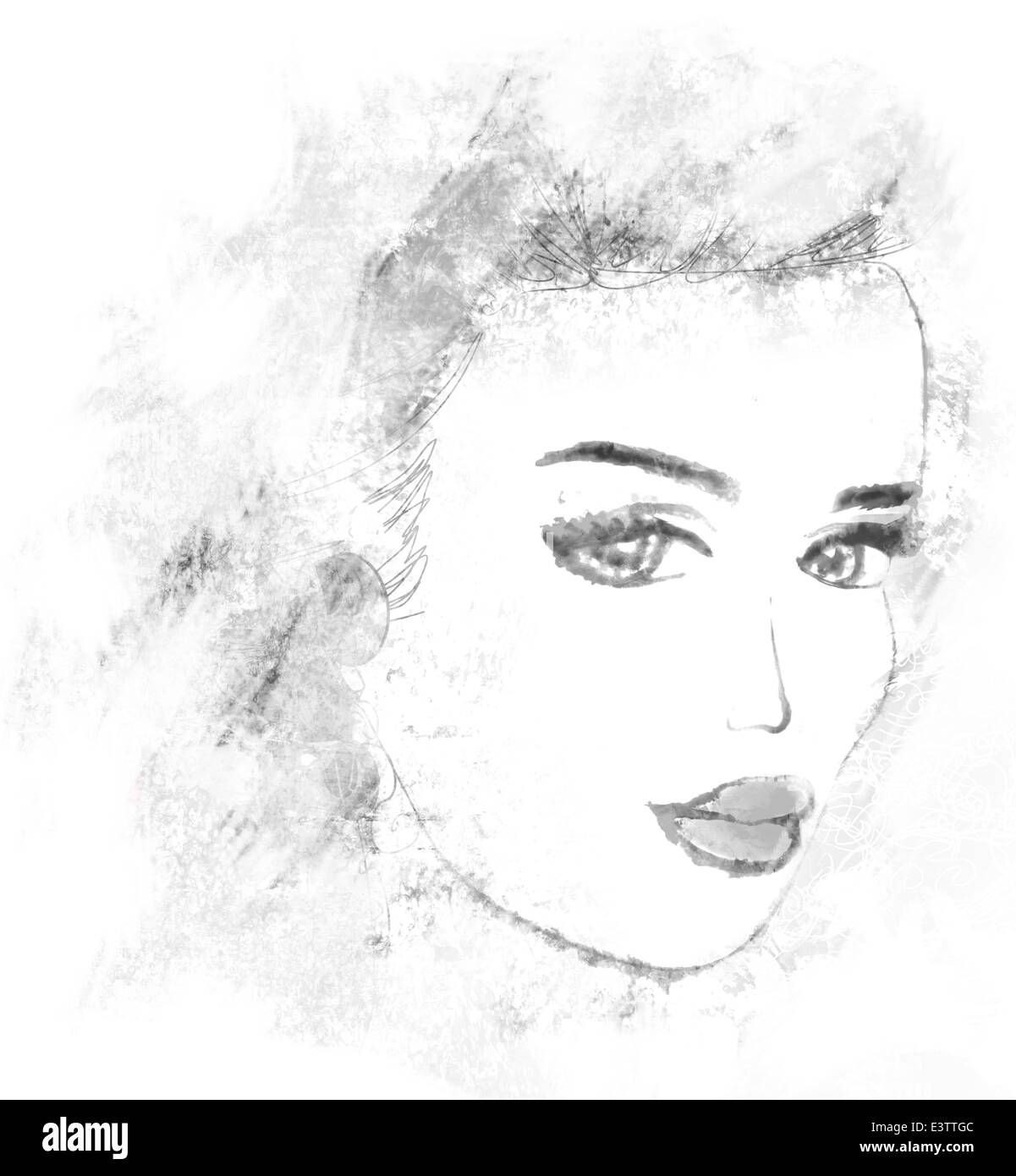 Abstract grunge ritratto di donna Foto Stock