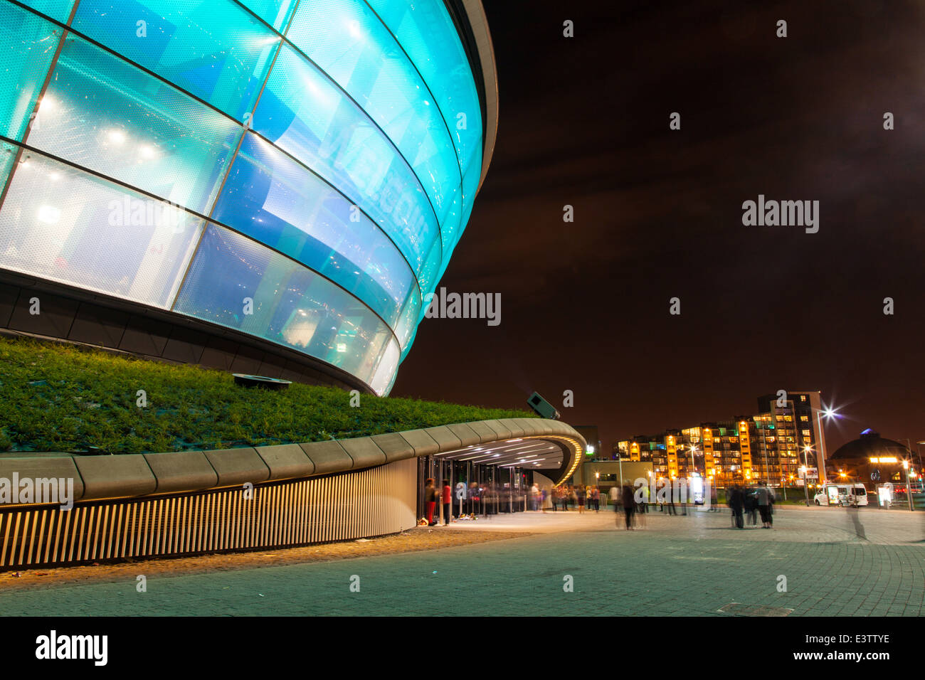 Glasgow Hydro di notte Foto Stock