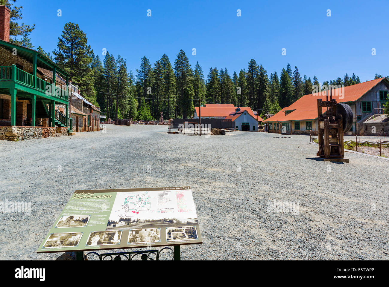 Il cantiere in Empire Mine, Empire Mine State Park, Grass Valley, Nevada County, a nord del paese di oro, CALIFORNIA, STATI UNITI D'AMERICA Foto Stock