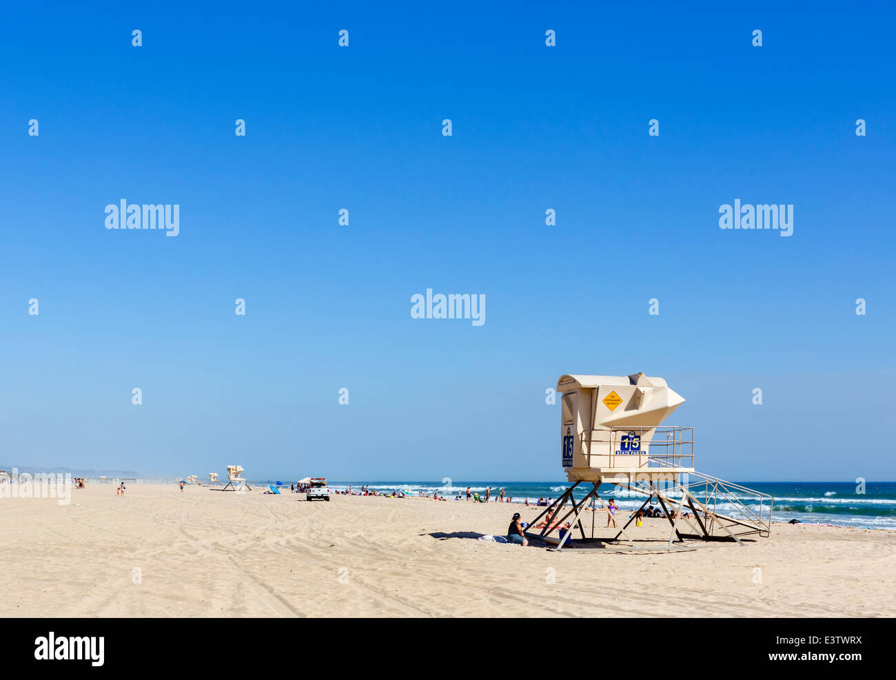 La spiaggia di Huntington Beach State Park, Huntington Beach, Orange County, California, Stati Uniti d'America Foto Stock