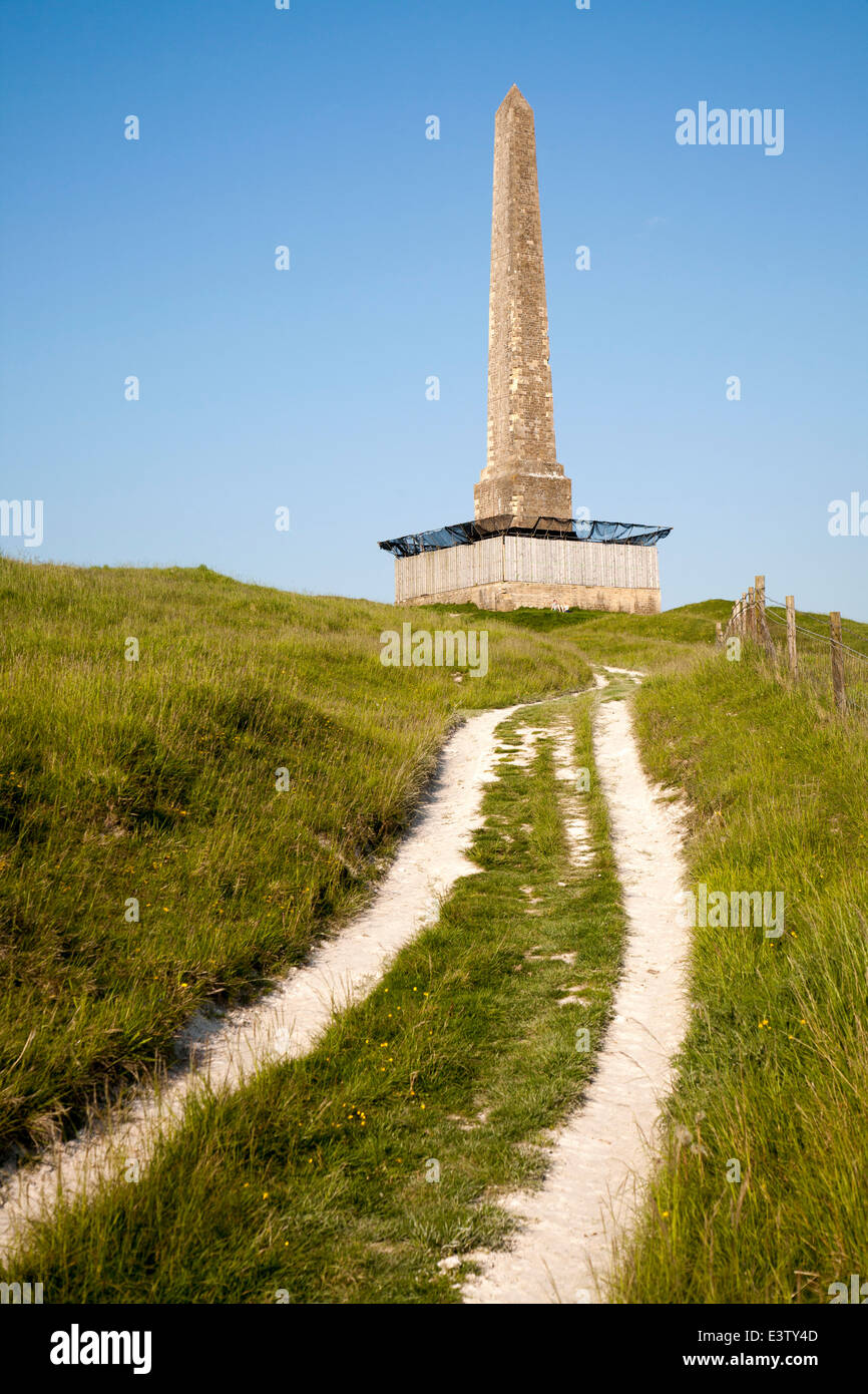 Lansdowne monumento Obelisco, Cherhill, Wiltshire, Inghilterra Foto Stock