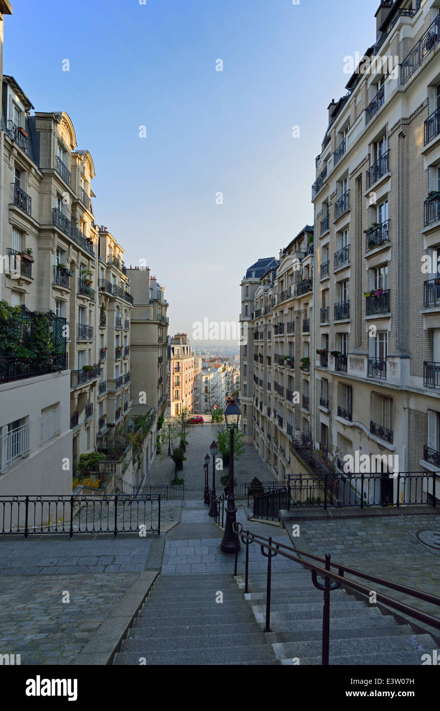 Scala, Montmartre, 10th Arrondissement, Parigi, Francia Foto Stock