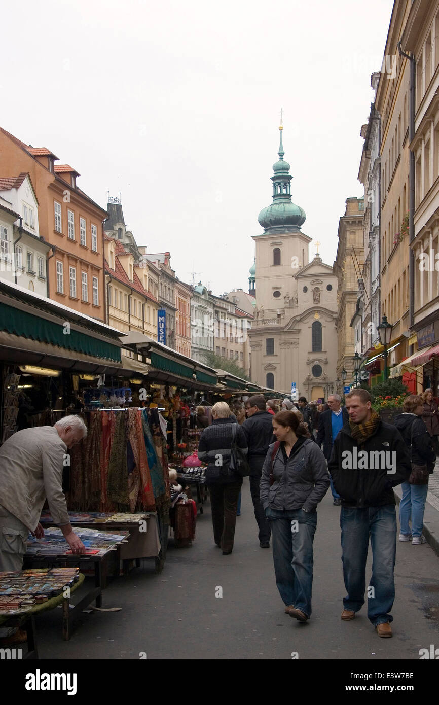 Street Market, Praga, Repubblica ceca Foto Stock