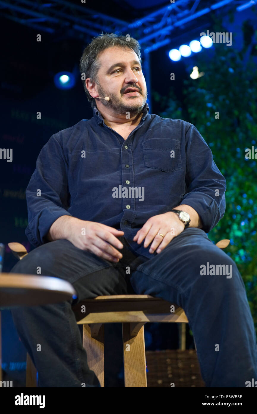Pietro Firenze in 'un poeta a New York " discussione sul palco a Hay Festival 2014. Foto Stock