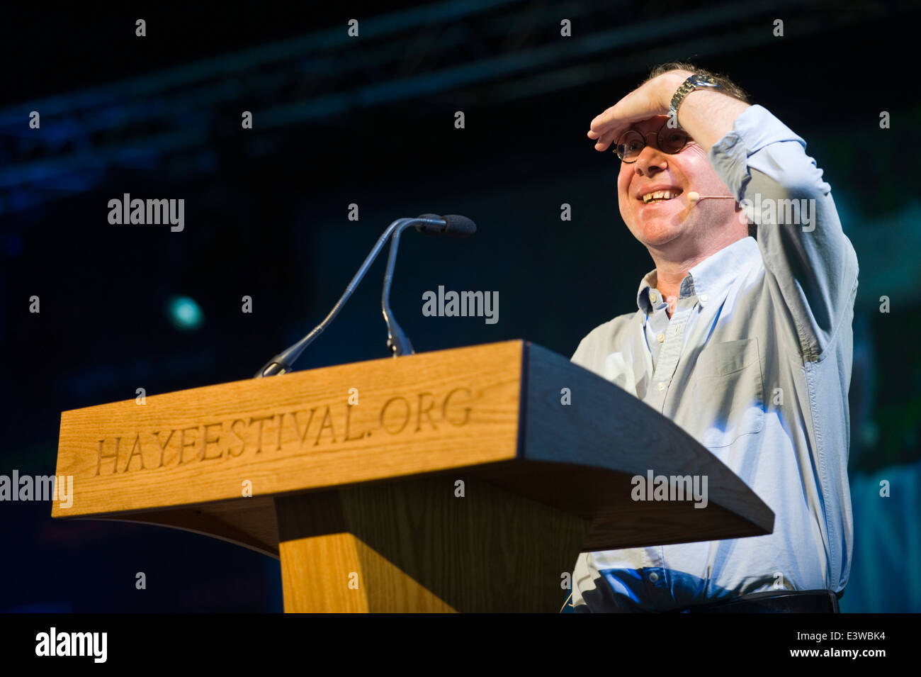 Ben Macintyre parlando di Kim Philby a Hay Festival 2014 ©Jeff Morgan Foto Stock