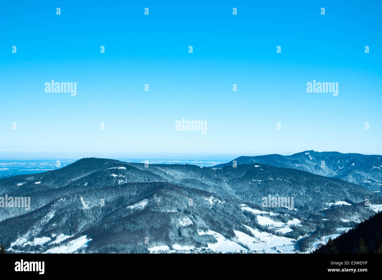 Paesaggio Winterly in montagna Foto Stock