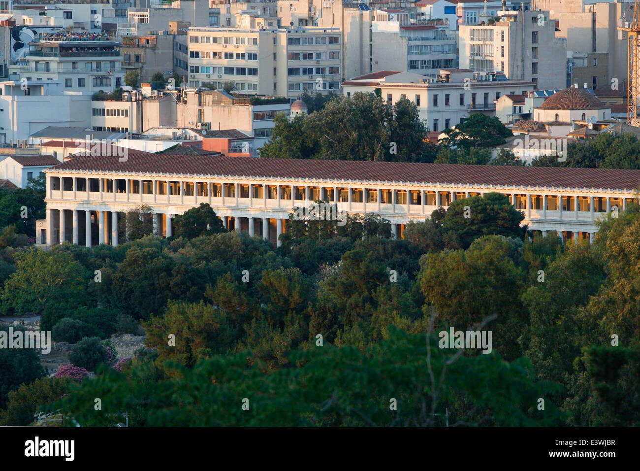 Stoa di Attalos all'antica agorà di Atene, Grecia Foto Stock