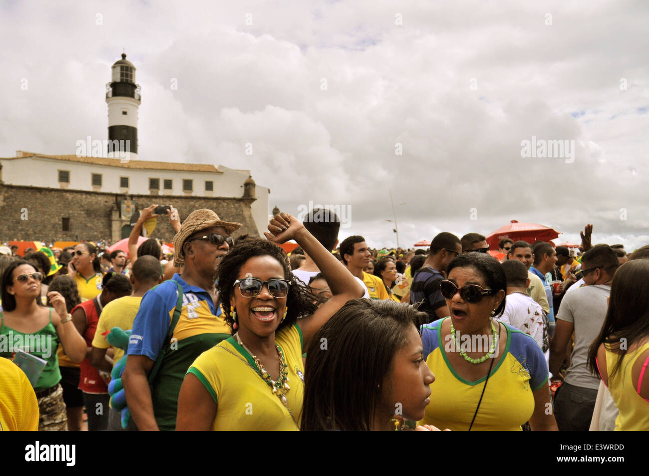 Fifa Fan Fest, Brasilien vs. Cile, Barra, Salvador da Bahia. Solo uso editoriale. Foto Stock