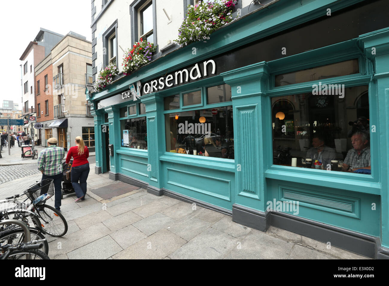 Una vista del Norseman pub di Temple Bar nel centro della città di Dublino. Foto Stock