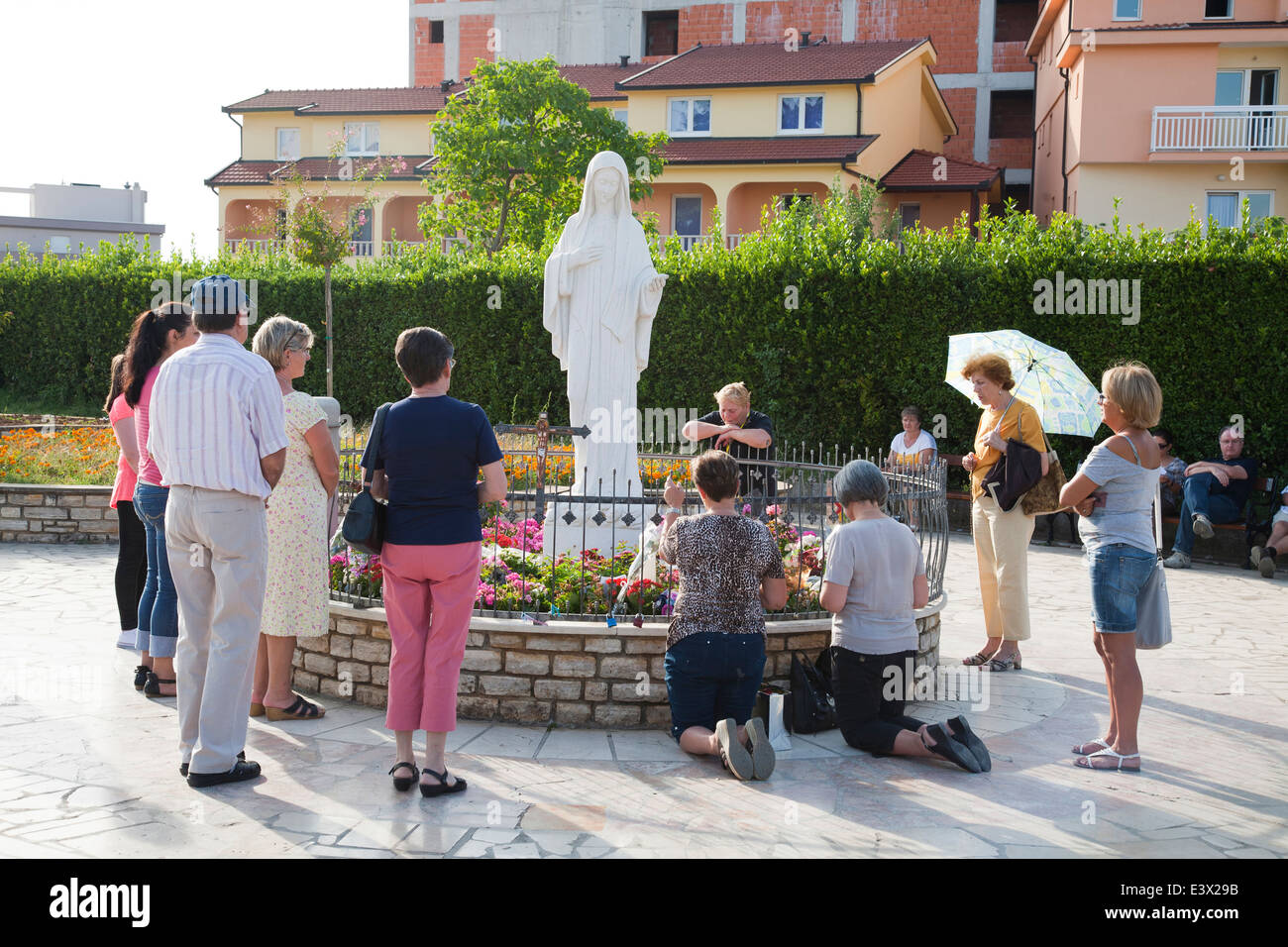La statua della Madonna, st. James Church, Medugorje, Bosnia e Erzegovina, europa Foto Stock