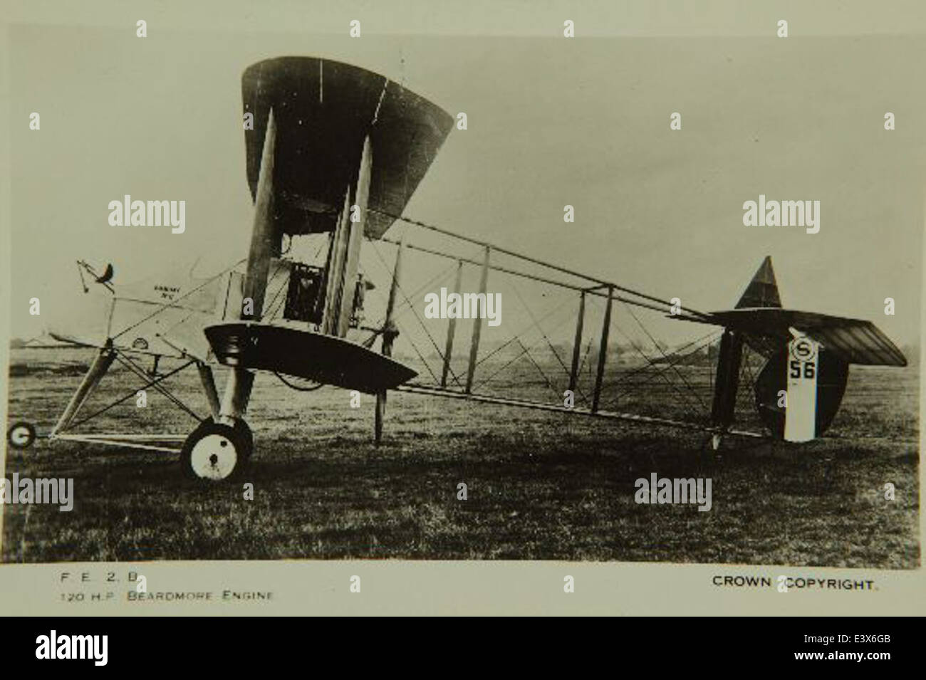 Il Royal Aircraft Factory FE2b era un biplano britannico utilizzato durante la prima guerra mondiale. Fu impiegato principalmente per compiti di ricognizione e bombardamento leggero ed è stato uno dei primi aerei multiposto di successo. Foto Stock