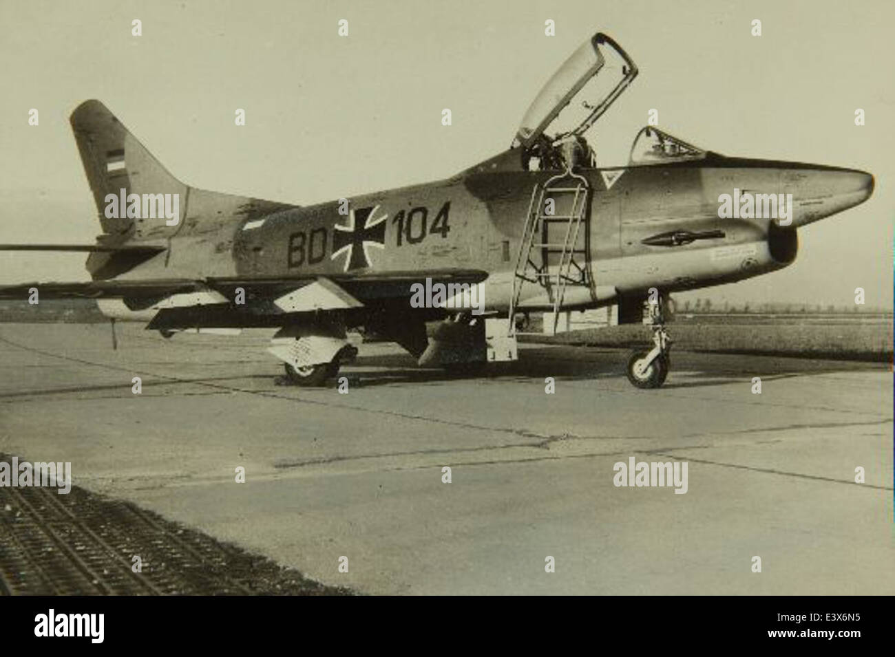 Il Fiat G-91R era un aereo a reazione di costruzione italiana utilizzato principalmente per attacchi leggeri al suolo e missioni di ricognizione. L'aereo fu operato dalle forze NATO e contribuì all'aviazione militare post-seconda guerra mondiale. Foto Stock