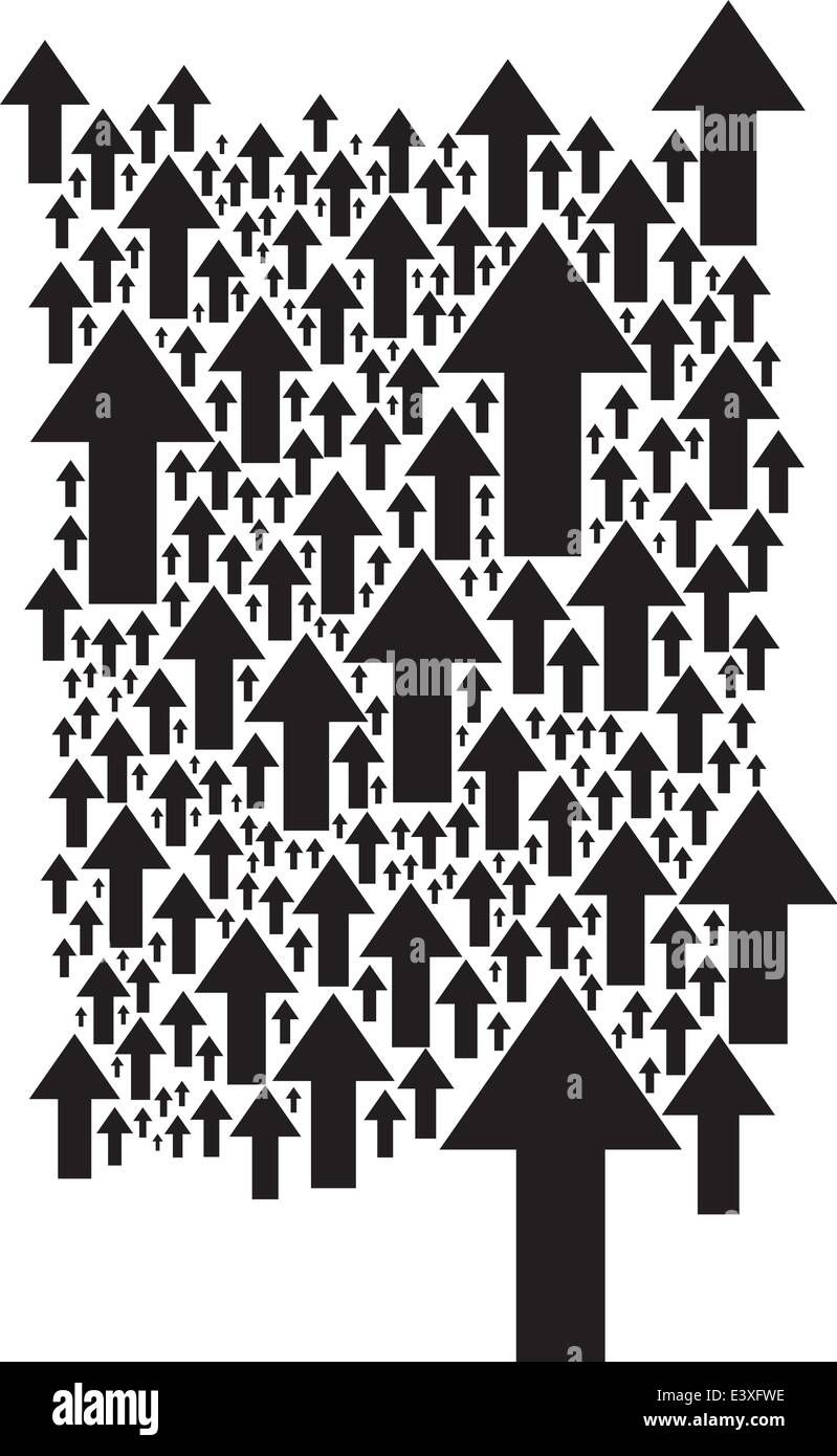 Semplice grafica di sfondo elemento di design di frecce che vanno nella stessa direzione Illustrazione Vettoriale