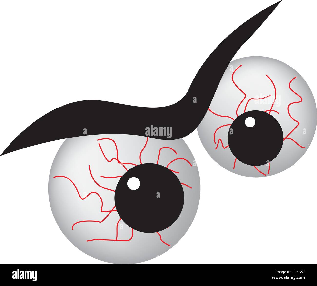 Illustrazione vettoriale di scary monster occhi Illustrazione Vettoriale