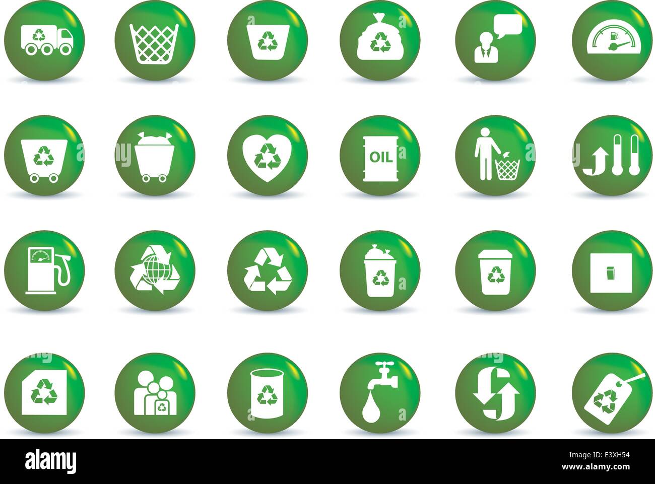Eco Imposta icona illustrata come pulsanti verdi Illustrazione Vettoriale