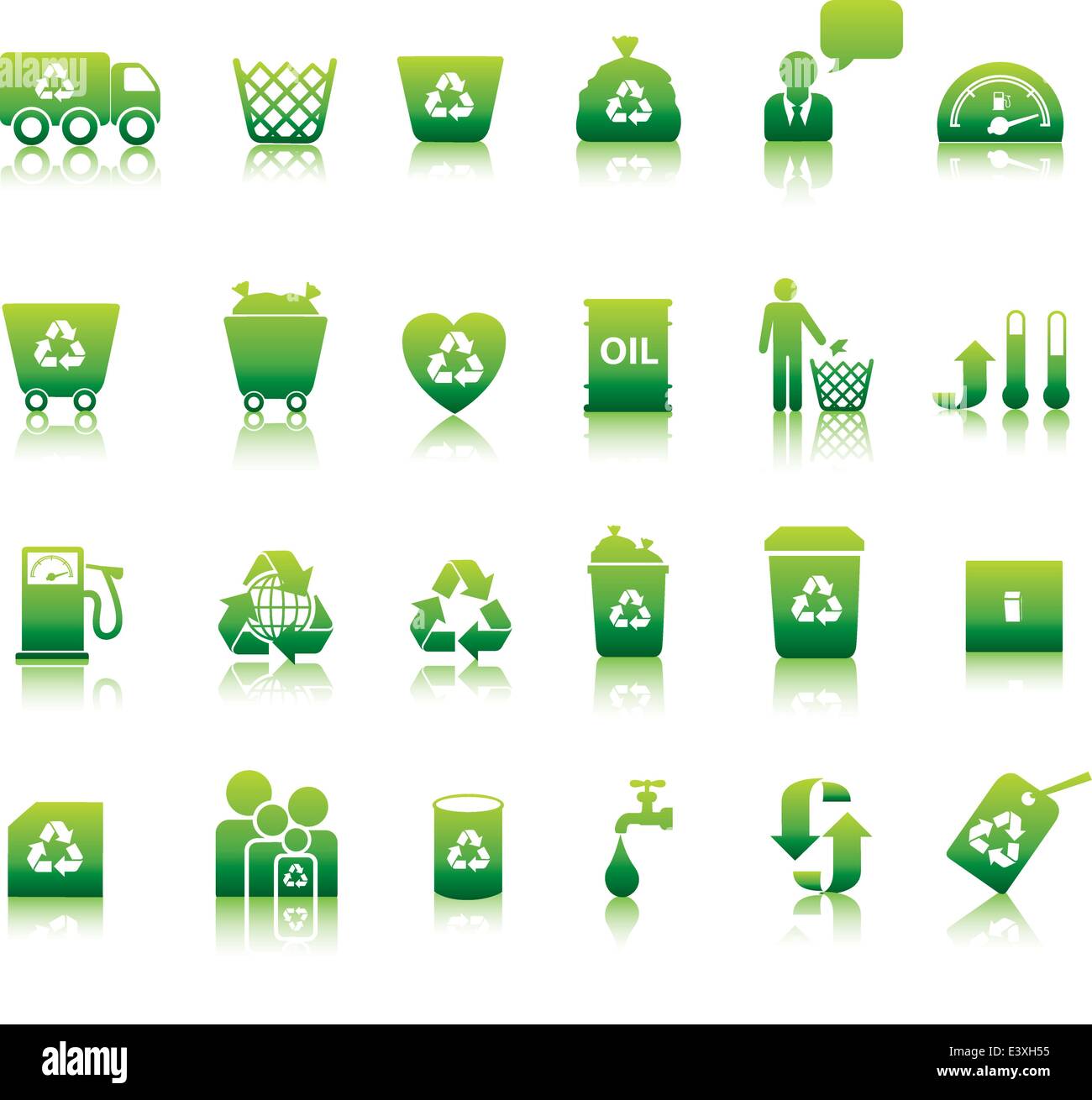 Eco Imposta icona illustrata come pulsanti verdi Illustrazione Vettoriale