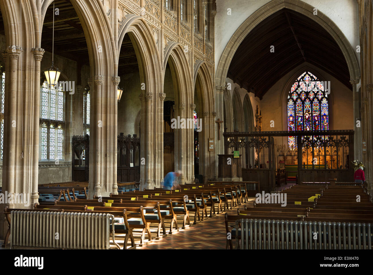 Regno Unito Inghilterra, Suffolk, Lavenham, Chiesa Parrocchiale di San Pietro e di San Paolo, interno Foto Stock