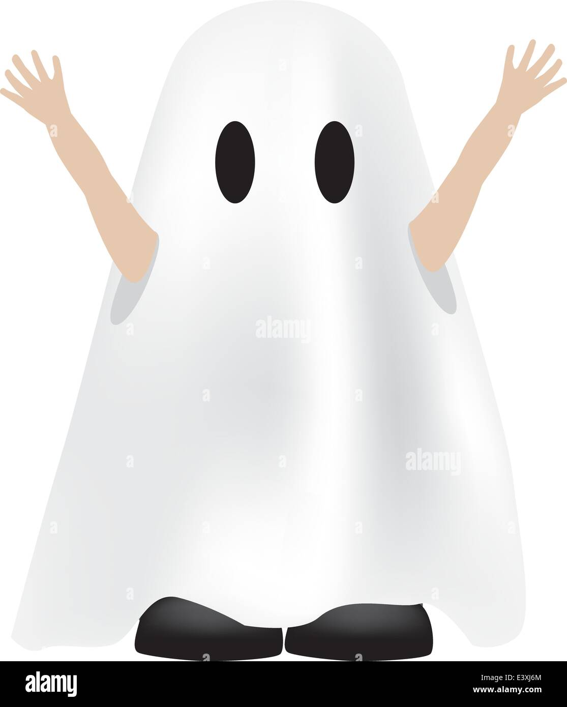 Personaggio dei fumetti illustrazione di un bambino vestito come un fantasma Illustrazione Vettoriale