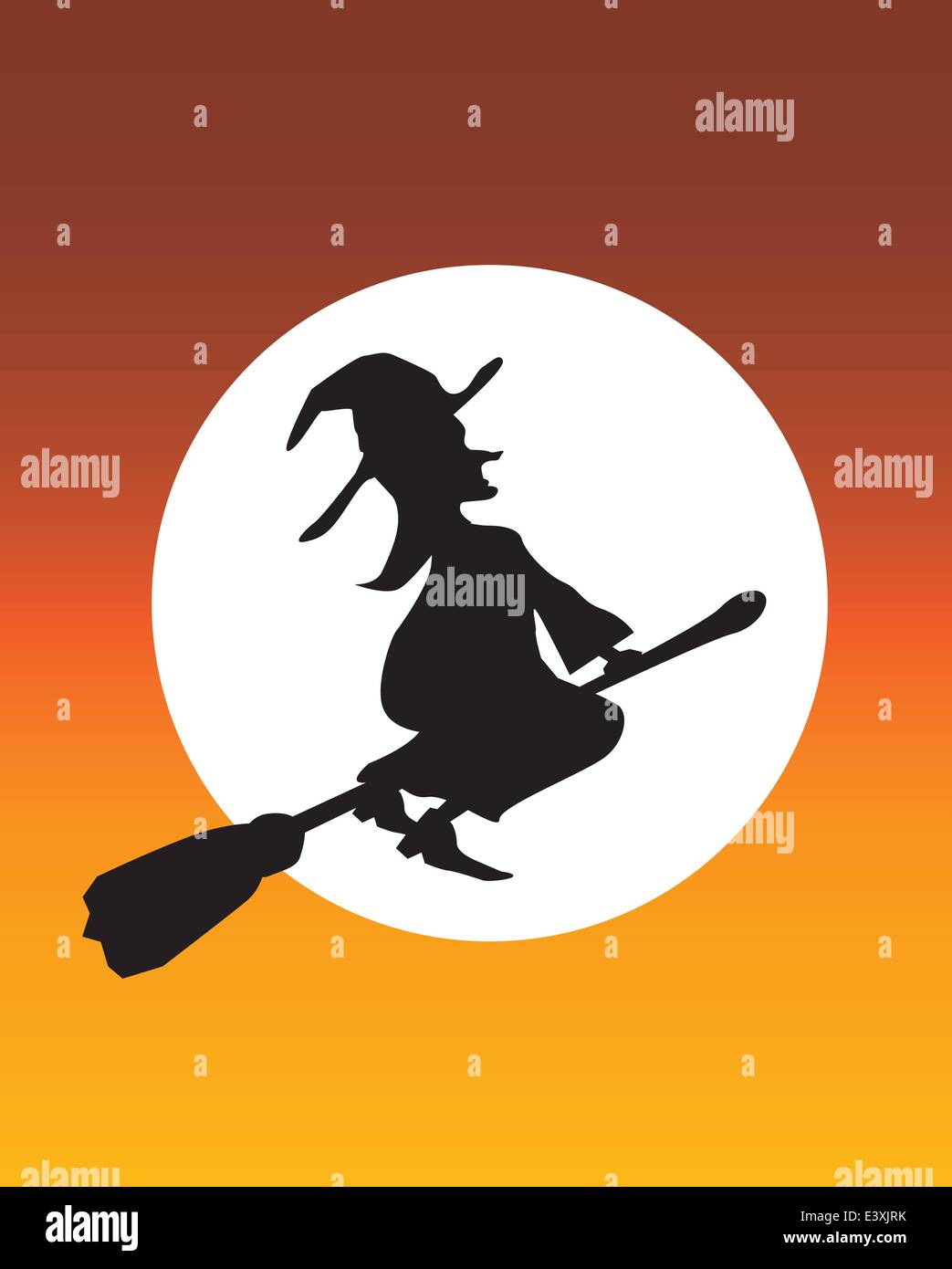 Illustrazione di un con battenti in tutta la luna Illustrazione Vettoriale