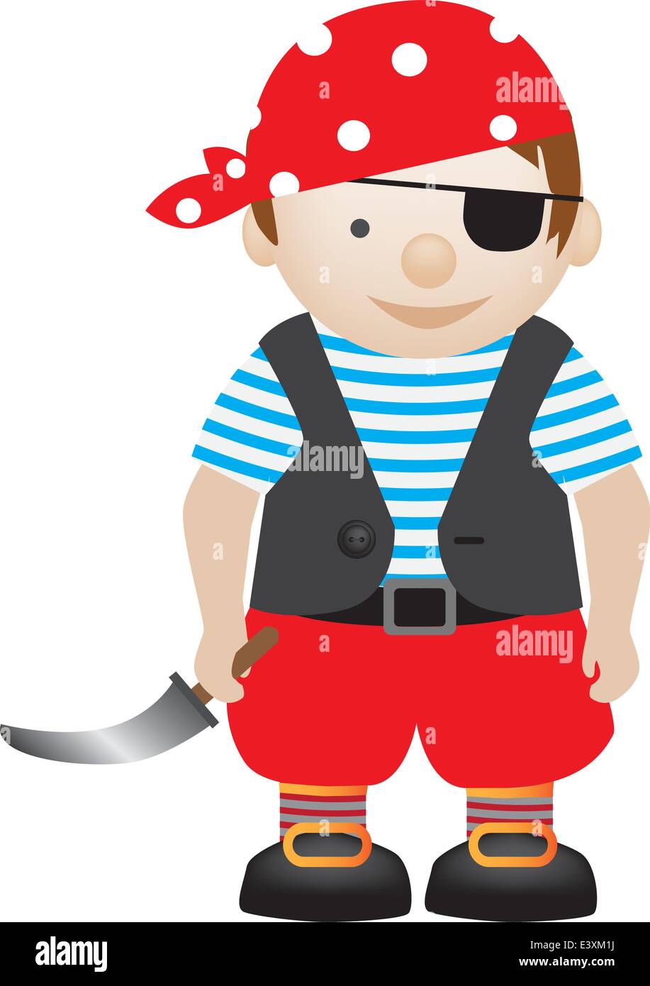 Ragazzo giocare vestire come un pirata Illustrazione Vettoriale