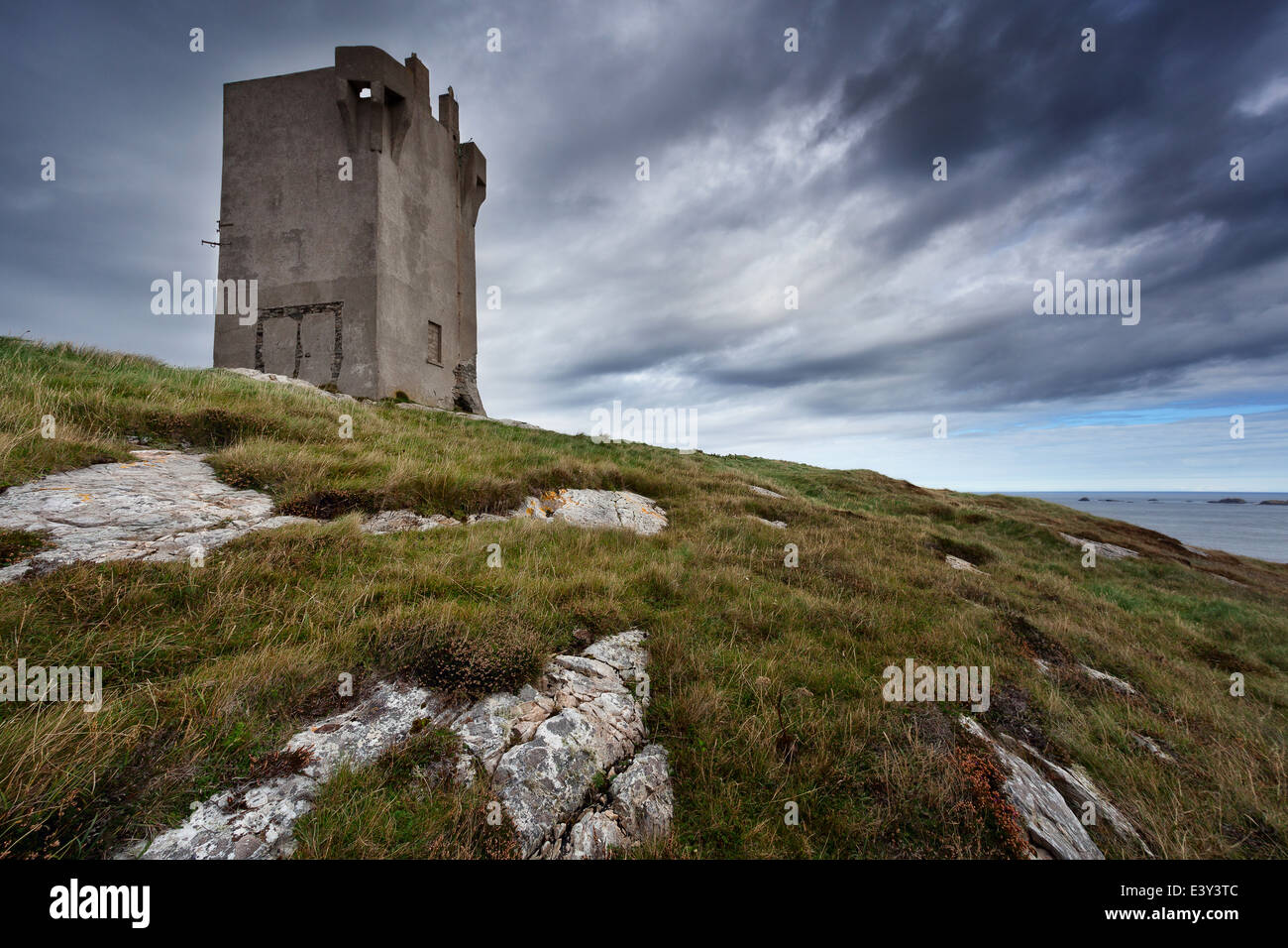 Banba's Crown Tower a Malin Head, Donegal Foto Stock