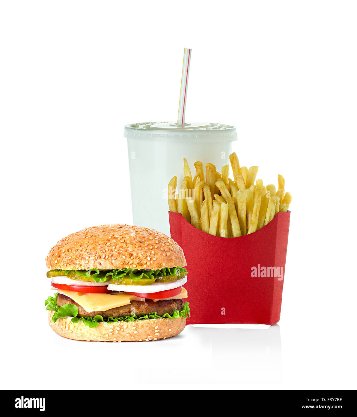 Il fast food isolati su sfondo bianco Foto Stock