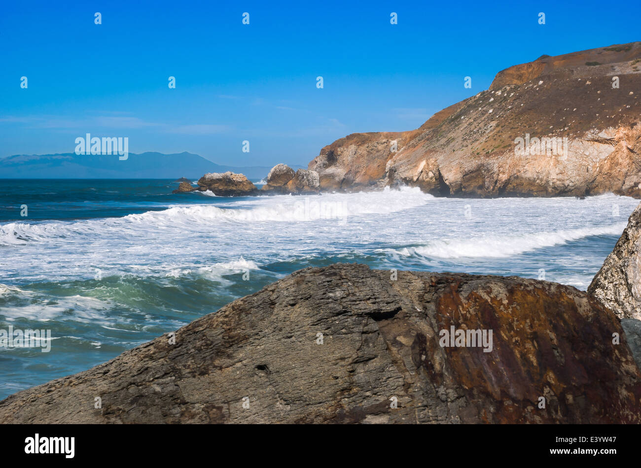 Ocean scenic dall'autostrada uno della California Foto Stock