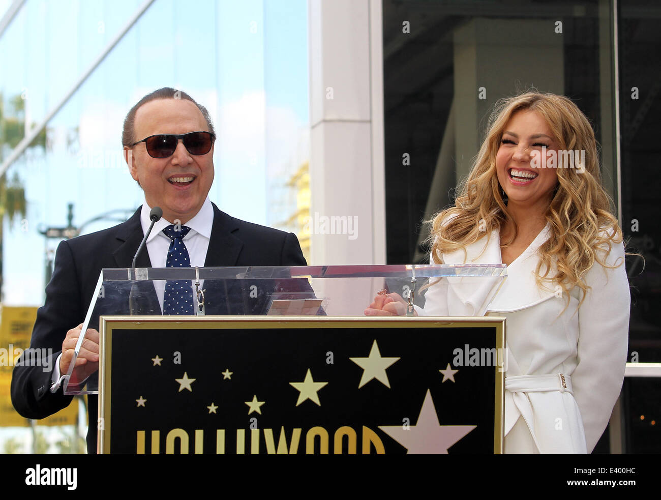 Thalia è onorato con una stella sulla Hollywood Walk of Fame con: Tommy Mottola,Thalia dove: Hollywood, California, Stati Uniti quando: 05 Dic 2013 Foto Stock