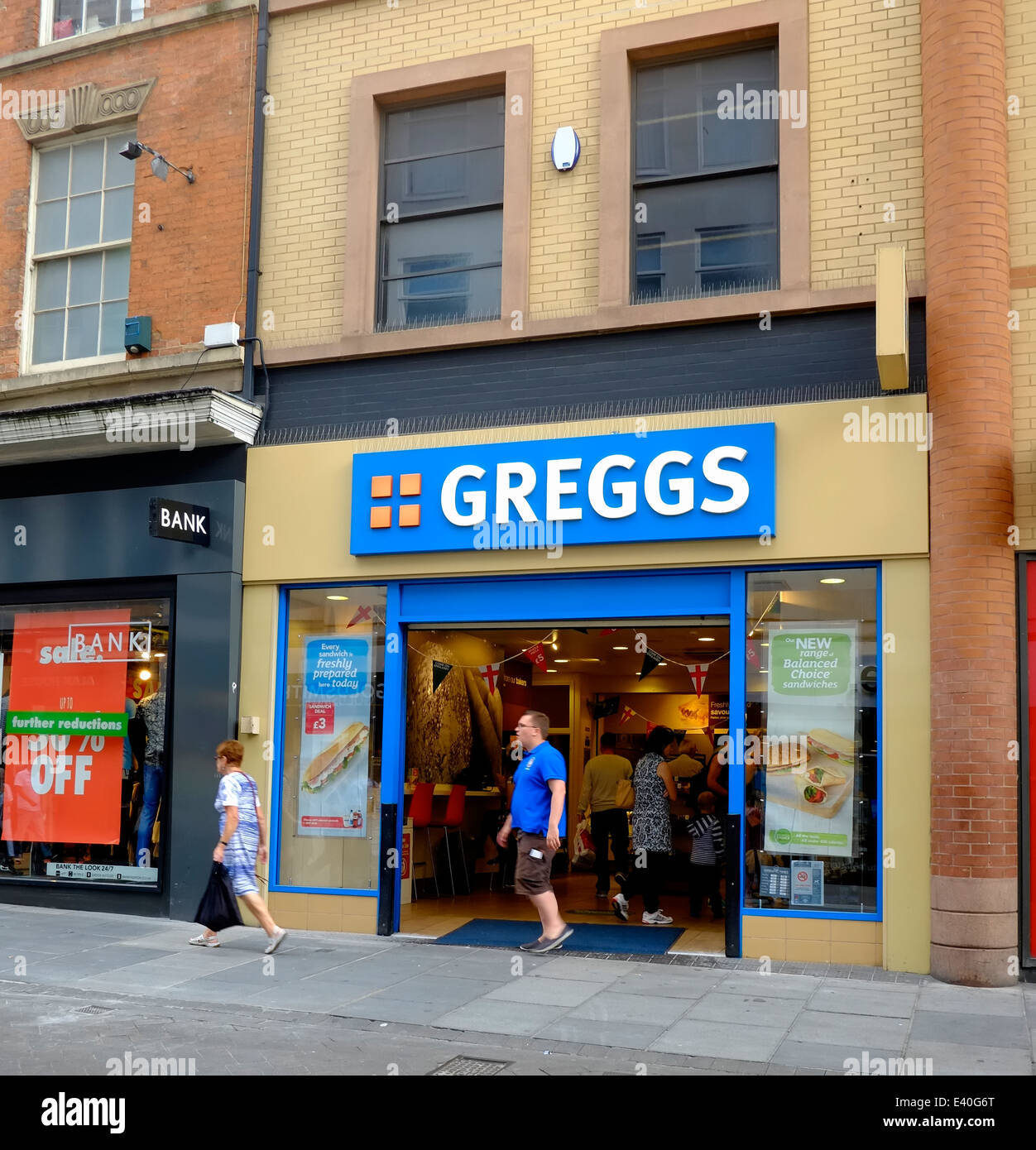 Greggs fornai Nottingham England Regno Unito Foto Stock