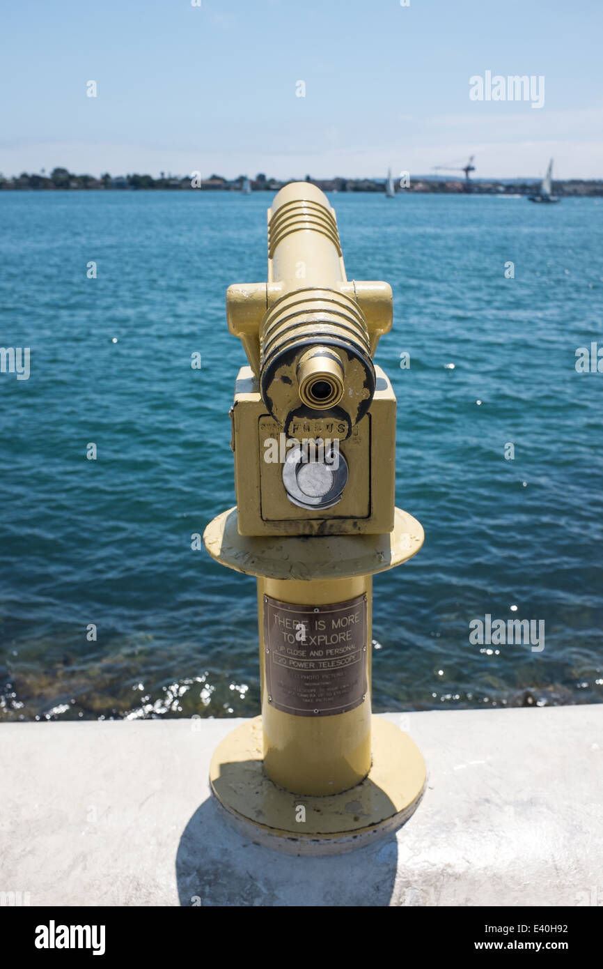 Telescopio al Seaport Village, San Diego, California, Stati Uniti d'America Foto Stock