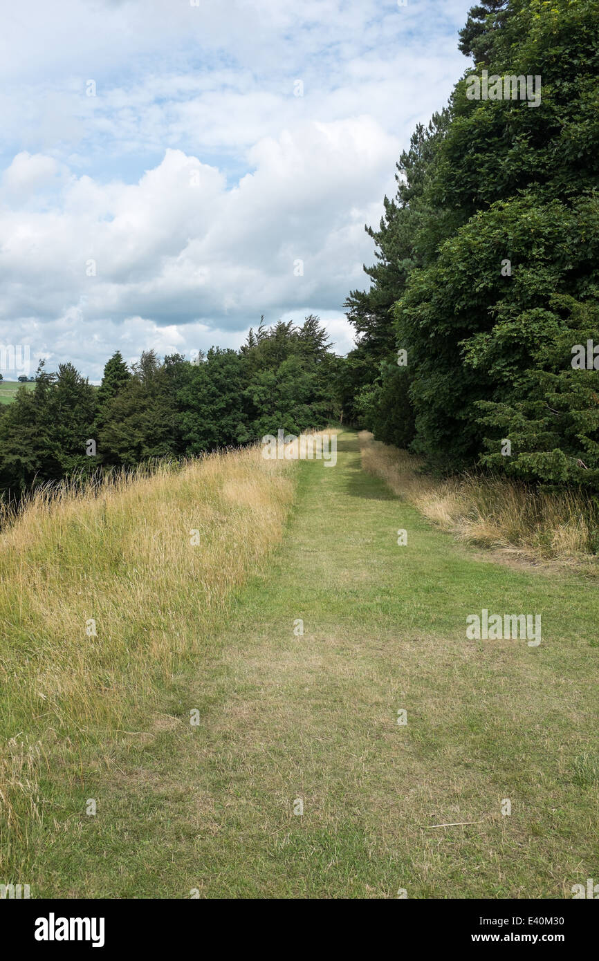 Il percorso nei Giardini del Castello di Lowther, Penrith, Cumbria, Regno Unito Foto Stock
