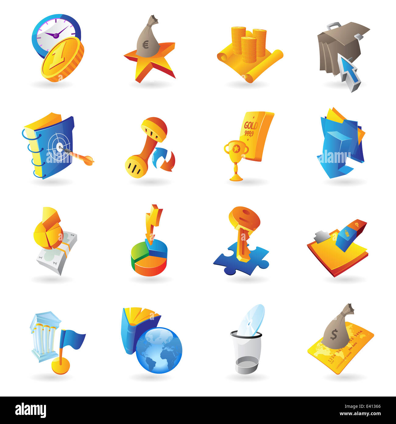 Icone per affari e finanza. Foto Stock