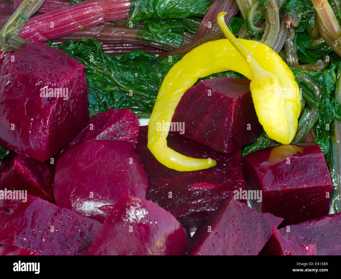 Griechenland, Rodi, Neustadt, Rote Beete Salat Foto Stock