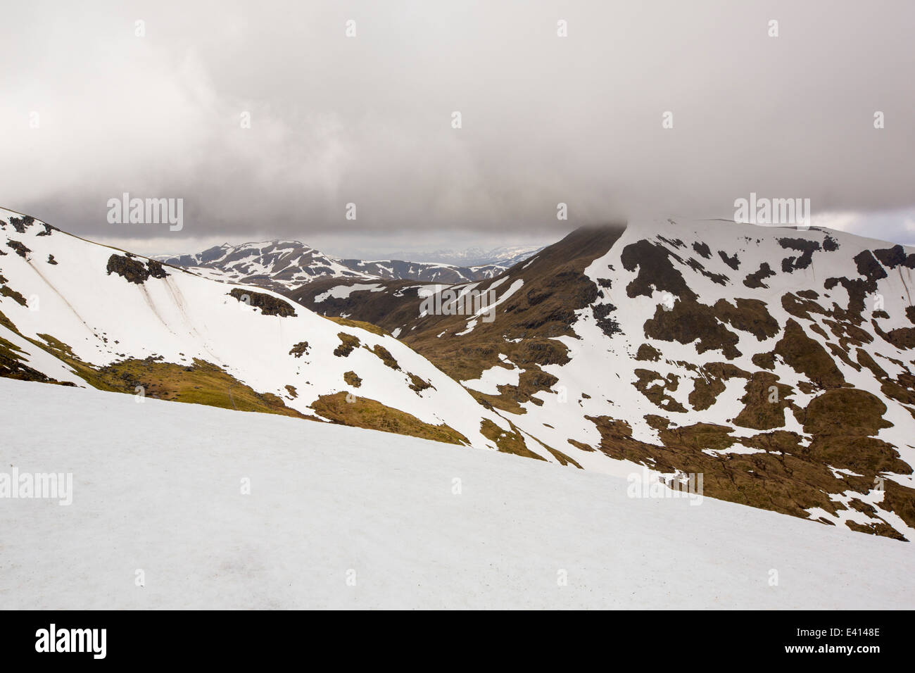 Beinn Ghlas, un Munro sul lato di Ben Lawers sopra Loch Tay nelle Highlands scozzesi, UK. Foto Stock