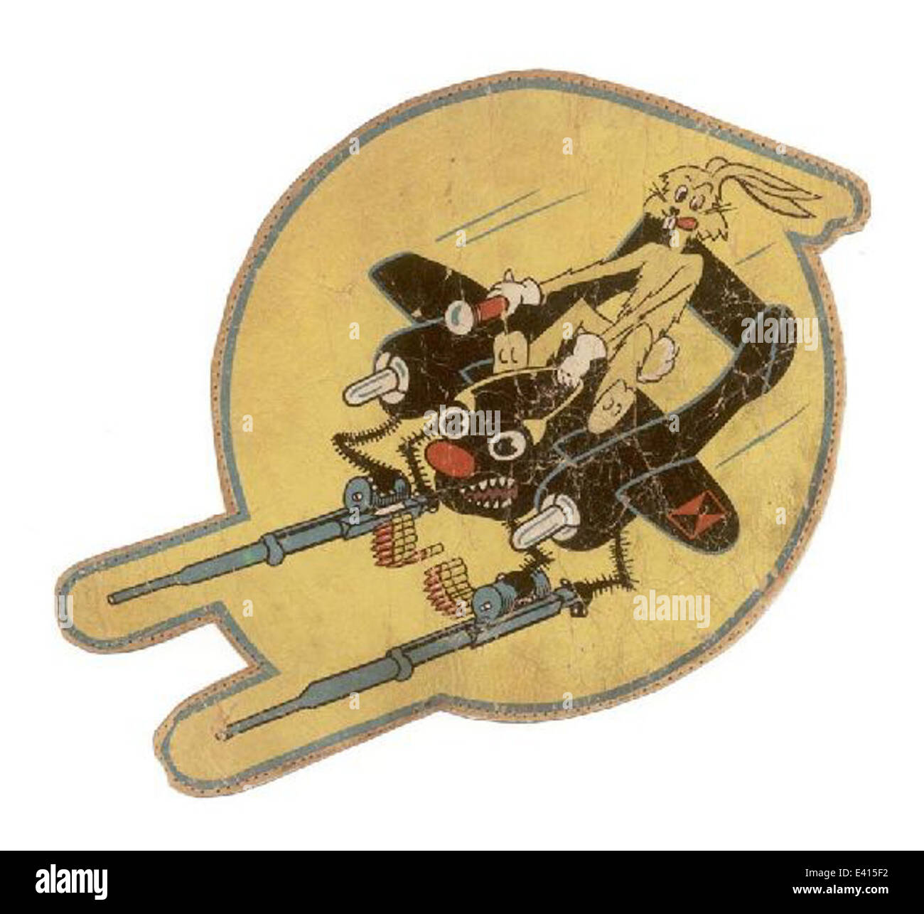 La patch della giacca del 425th Night Fighter Squadron, simboleggia il ruolo dell'unità nelle operazioni di combattimento aereo notturne durante la seconda guerra mondiale Foto Stock