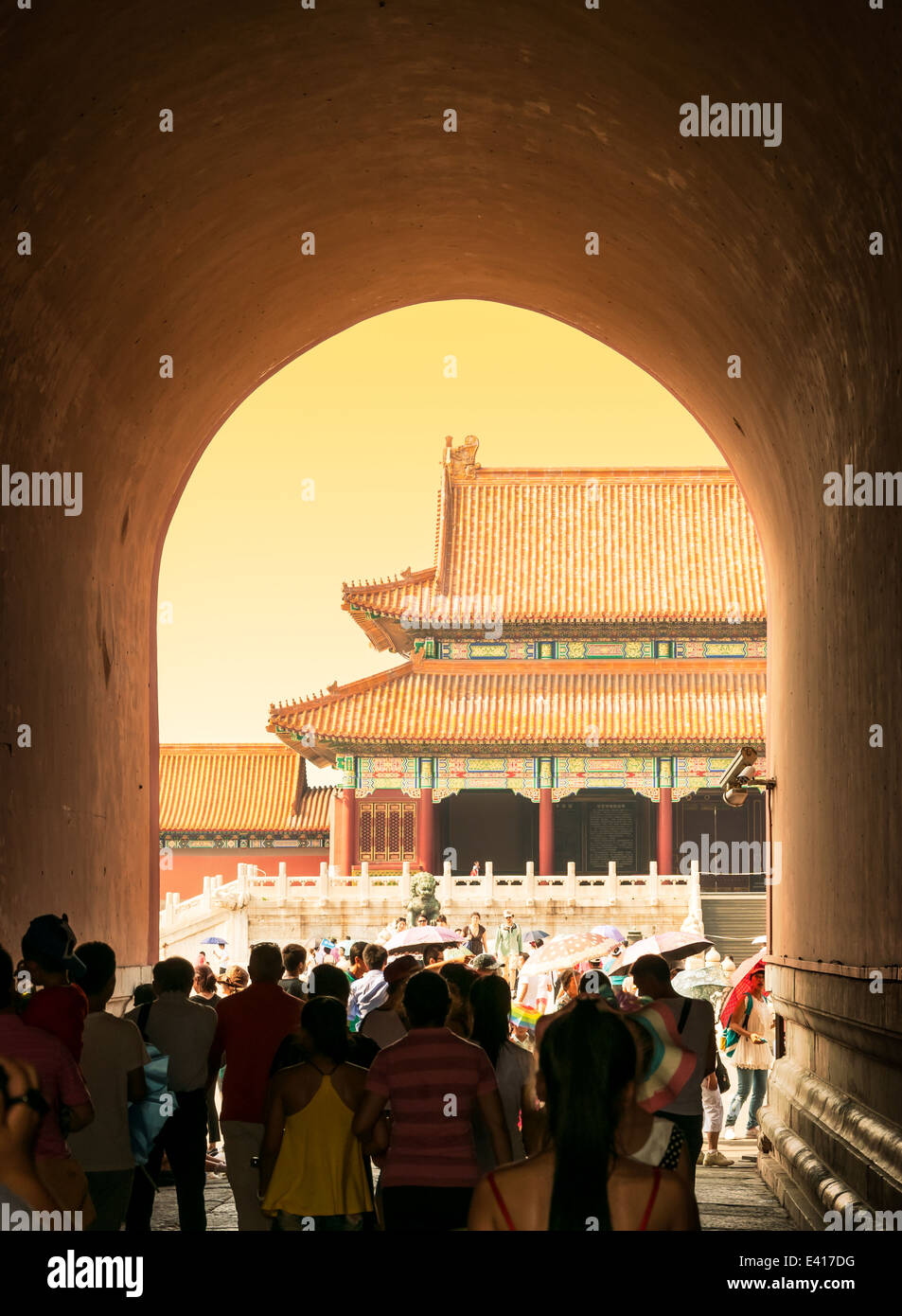 Architettura tradizionale cinese alla Città Proibita di Pechino, Cina. Foto Stock