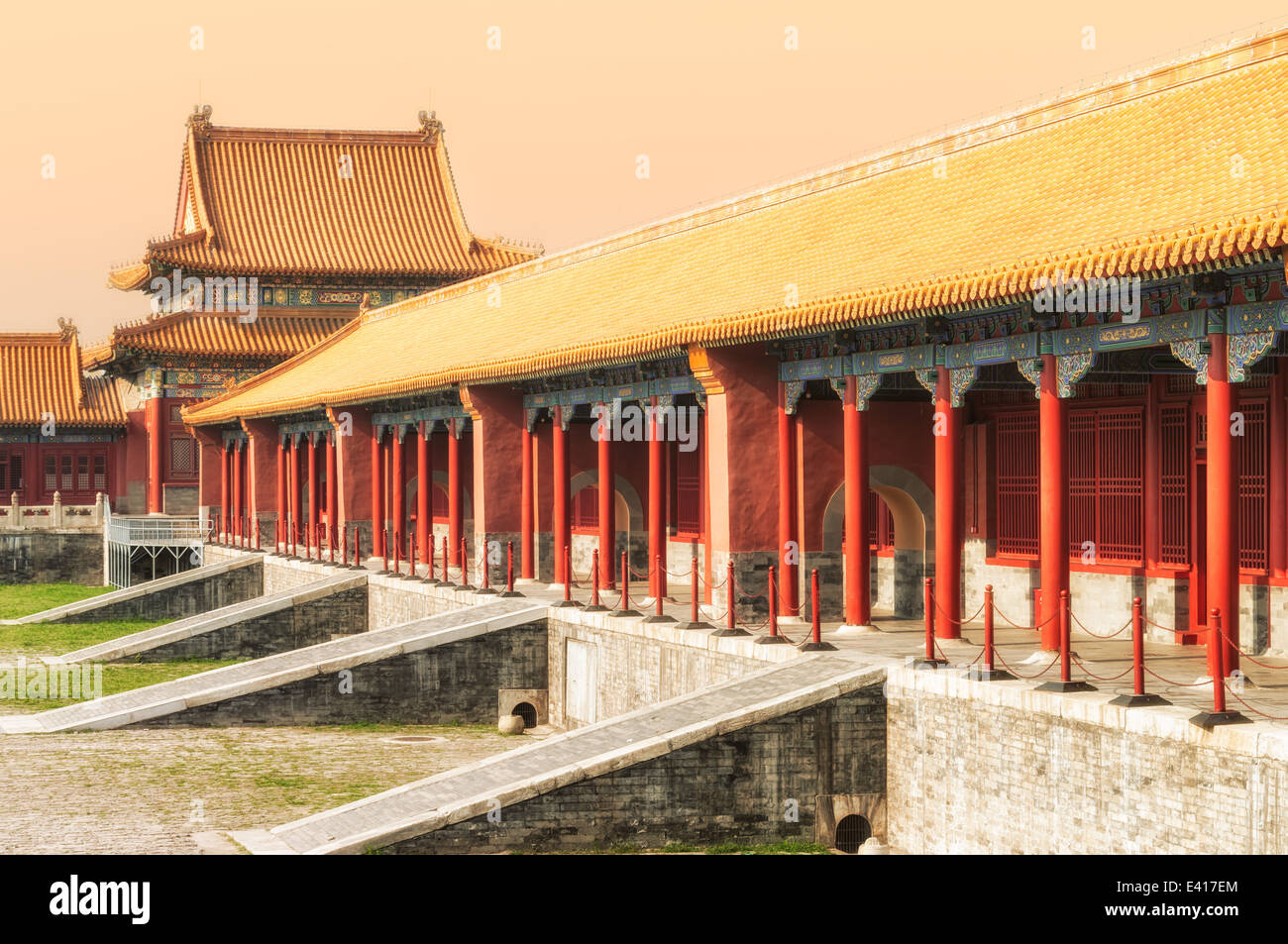 Architettura tradizionale cinese alla Città Proibita di Pechino, Cina. Foto Stock