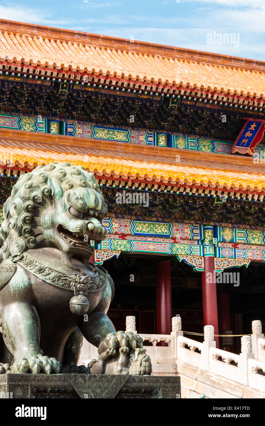 Architettura tradizionale cinese alla Città Proibita di Pechino, Cina. Foto Stock