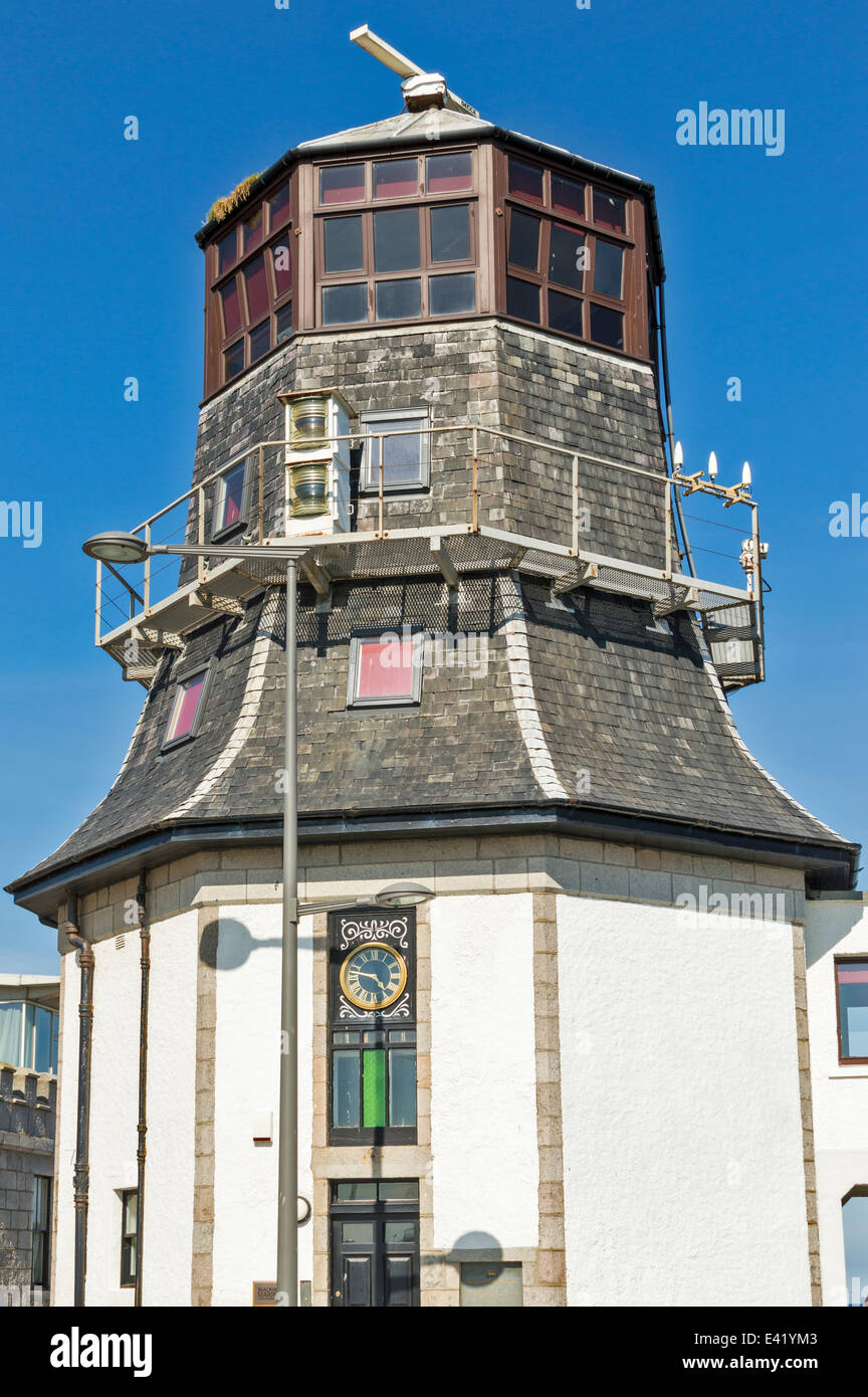 Vecchio ROUNDHOUSE DI FOOTDEE sul molo nord del porto di Aberdeen Scotland Foto Stock