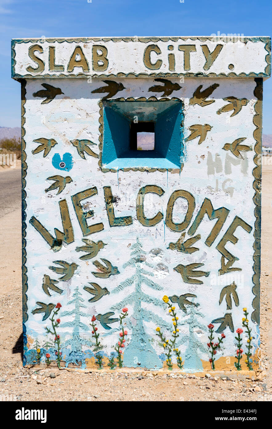 Lastra città, i resti di Camp Dunlap Marine Training Facility, Niland, Imperial County, California, Stati Uniti d'America Foto Stock