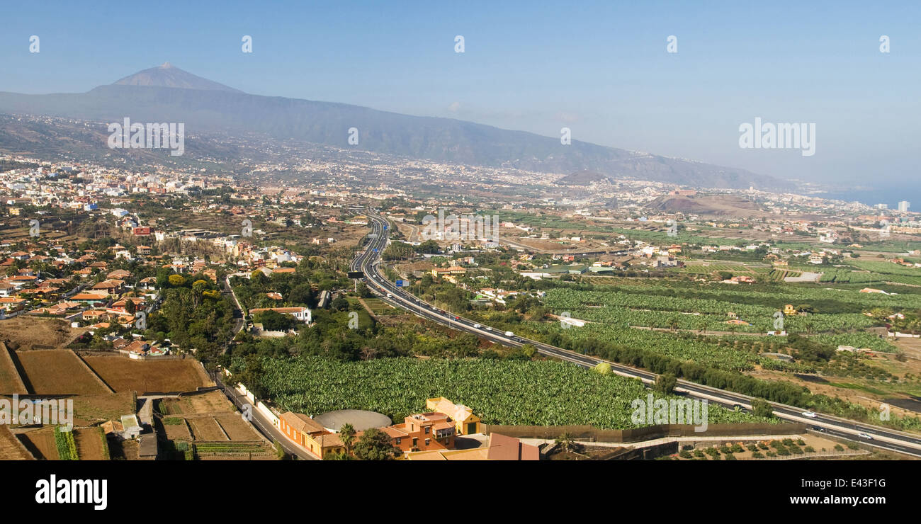 La Orotava Valley dal Mirador de Humboltd, Tenerife, Isole Canarie. Foto Stock